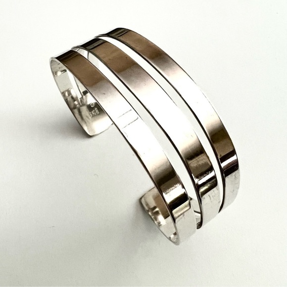 James Avery modernist retired triple bar wide cuff bracelet - Picture 5 of 13